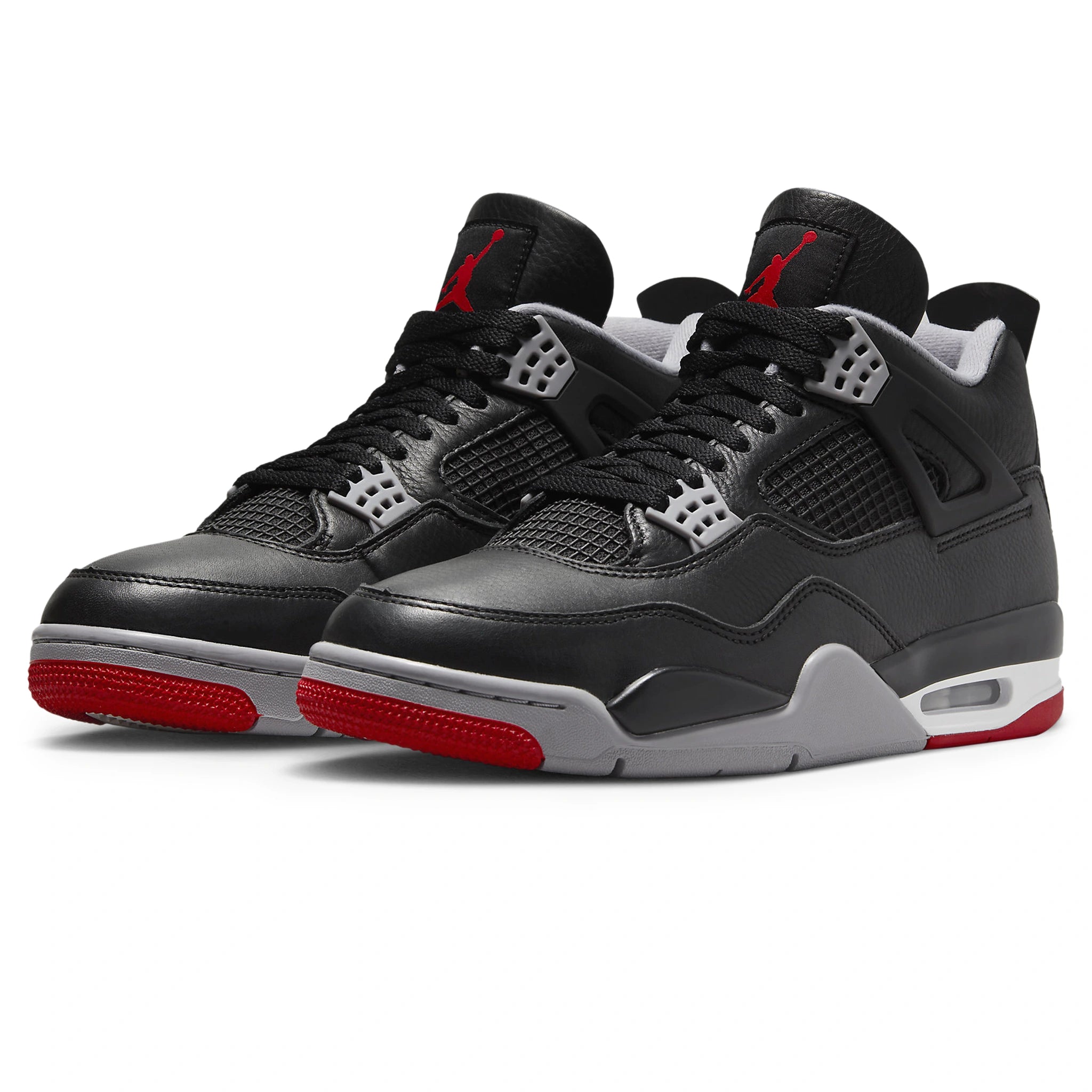 Front view of Air Jordan 4 OG Bred Reimagined